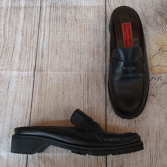 Cole Haan Shoes - Cole Haan Slip On Black Leather Loafers Sz 8